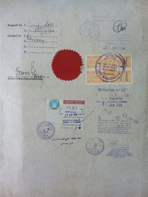Sample of Attested Certificates/Documents - Talent Overseas