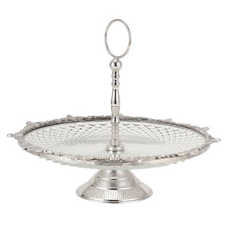 Crystal Spike Cake Stand In Silver — IKIRU