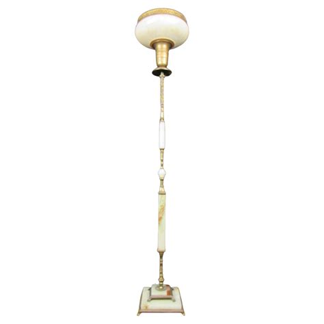 1930s Art Nouveau Torchiere Floor Lamp with Marble Base and Fluted ...