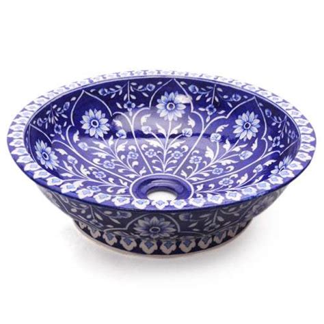 Blue and White Design Wash Basin – NEERJA INTERNATIONAL INC