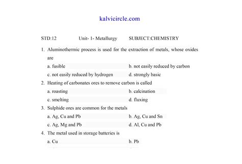 12th Std Chemistry Unit (1,2,3) Study Materials (English Medium) - 2020