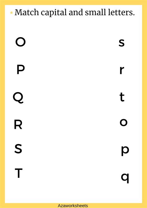MATCH CAPITAL LETTERS AND SMALL LETTERS. | Small letters, Lettering, Handwriting worksheets for kids