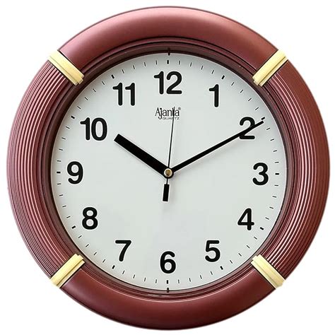 Buy Ajanta Abs Glass Analog Wall Clock (25 X 25 Cm, Brown) Online at ...