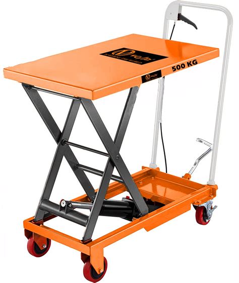VOLTZ 500 Kg Hydraulic Lift Trolley Max. Height 900 mm Manual Scissor ...