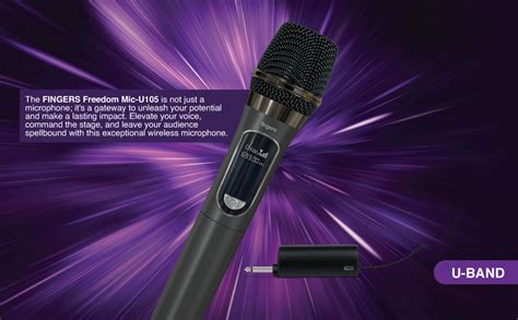 FINGERS Freedom Mic-U105 Wireless Microphone with 6.35 mm pin Receiver ...