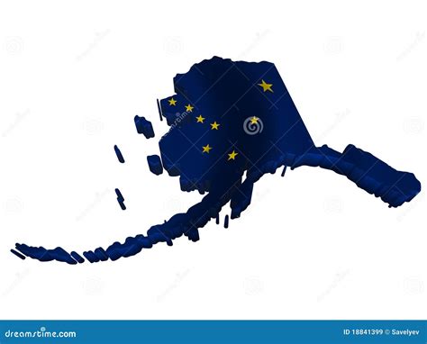 Flag and map of Alaska stock illustration. Illustration of politics ...