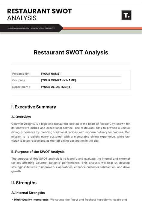Image result for SWOT-analysis Restaurant Examples