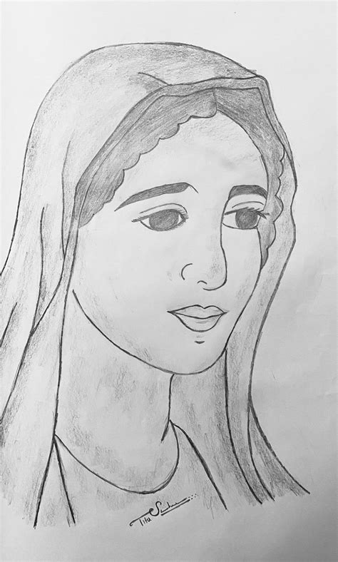 Realistic Mother Mary Drawing - Drawing Tips Guide