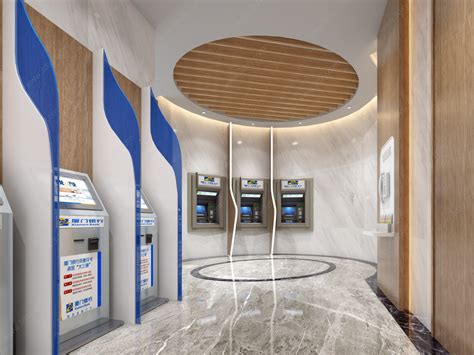 现代银行ATM自动存取款机3d模型下载_ID10015518_3dmax免费模型-欧模网