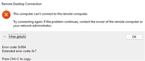 Image result for Remote Desktop Error Code