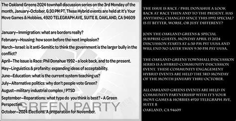 Oakland Greens Townhall: The Issue Is Race the Phil Donahue, It's Your ...