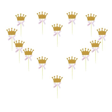 Buy 30pcs Cupcake Topper Gold Crown Cupcake Toppers Wedding Bamboo ...