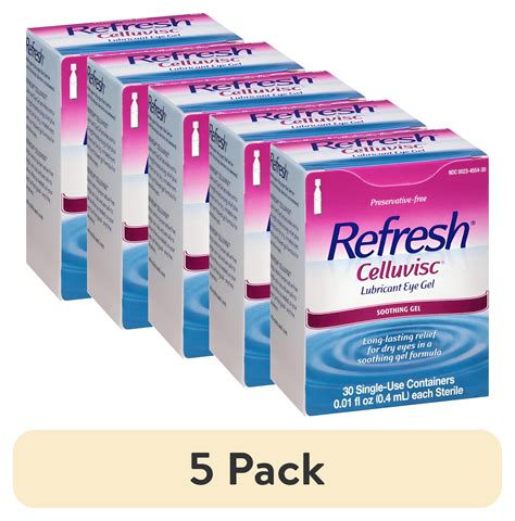 (5 pack) REFRESH CELLUVISC Lubricant Eye Gel Single-Use Containers 30 ...