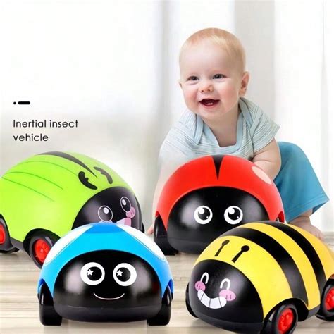 Friction Powered Pull Back Car Toy Set, Fun Cartoon Ladybug Shape ...