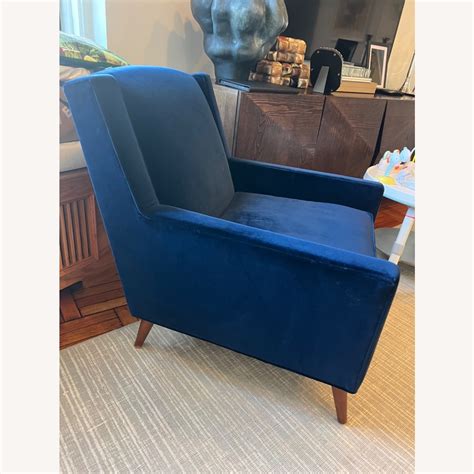 Room & Board Blue Velvet Chair - AptDeco