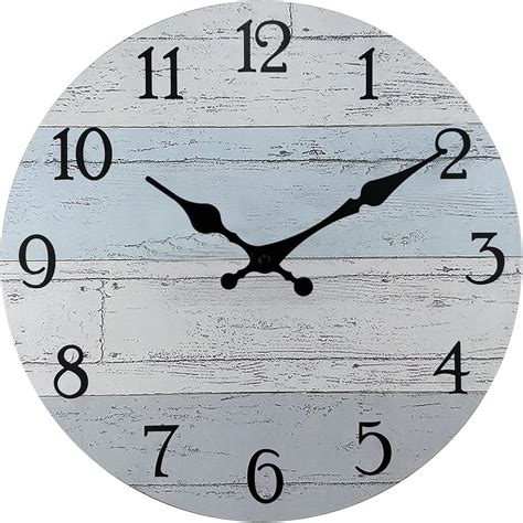 Amazon.com: Plumeet Smaill Wall Clock, 10'' Frameless Wooden Wall ...