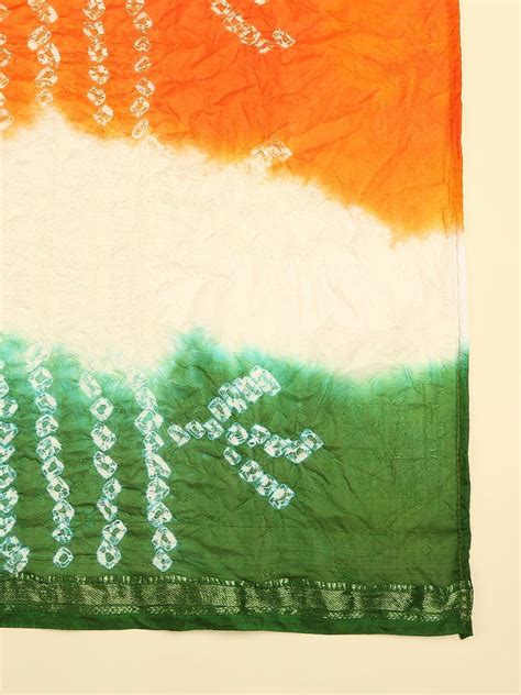 Men's Republic Day/Independence Day Tiranga Tri Colour Bandhini Silk D ...