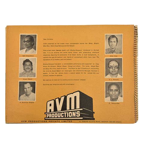 1976 Movie Avm Production Jeevan Jyoti Movie Booklet