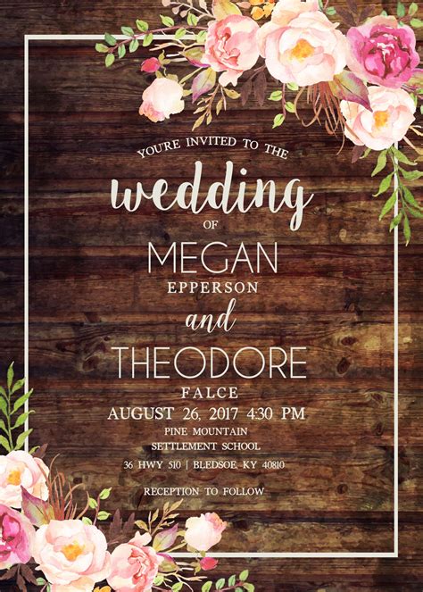 Free Country Wedding Invitation Templates