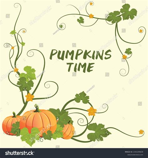 Pumpkins On The Vine Clipart Horizontal