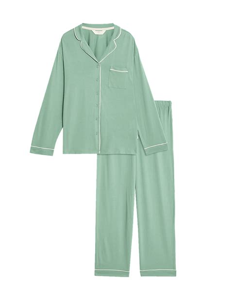 Buy Cotton Modal Revere Pyjama Set at Marks & Spencer