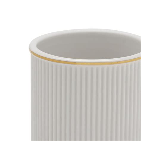 Shop White Ribbed Porcelain Toothbrush Holder - at Best Price Online in ...