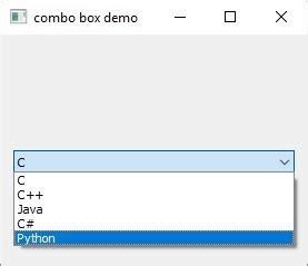 PyQt5 Combo Box 的图像结果