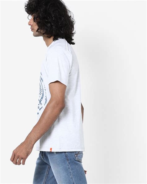 Buy Grey Wildcraft Graphic Print Crew-Neck T-shirt | AJIO