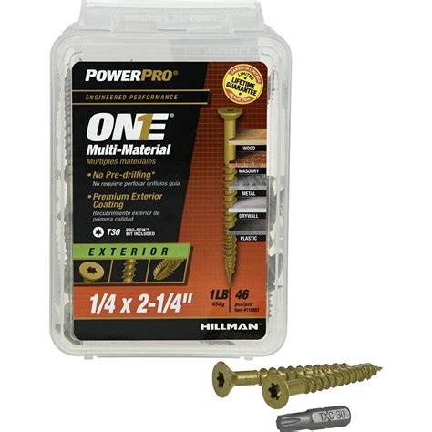 HILLMAN POWERPRO ONE 1/4 in. X 2-1/4 in. L Star Flat Head Multi ...