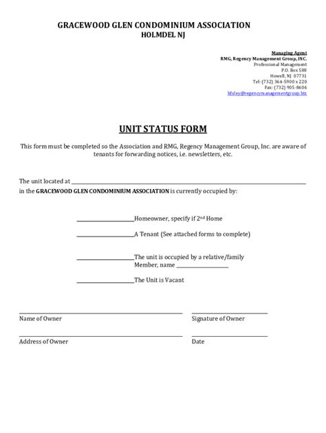 Fillable Online RMG, Regency Management Group, INC Fax Email Print ...