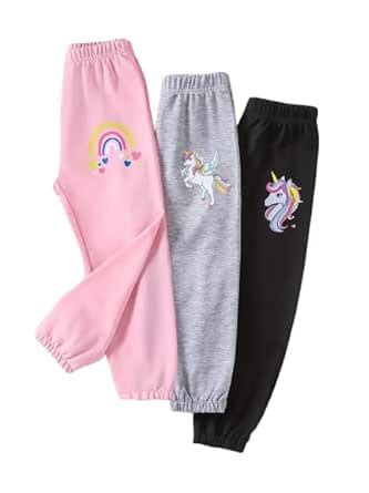 KEESOR Girls Mid Rise Regular Fit Cotton Blend Loopknit Track Pant Pack ...