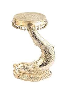 AONA Fish Stand Pedestals - Brass Metal - Home Decor - Golden Color -20 ...