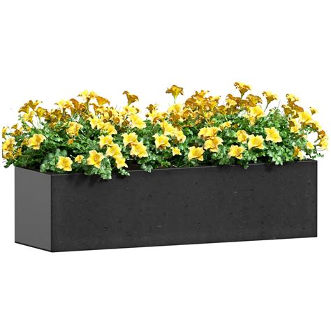 3D Model Window Box Pot With Yellow Flowers Balcony Container Garden ...