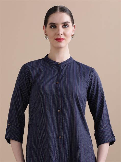 Pure Cotton Solid Kantha Work Kurta With Pant | Kurta Set For Women ...