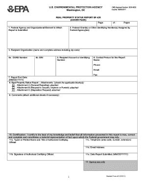 Fillable Online epa SF 429 Real Property Status Report. SF 429 Real ...