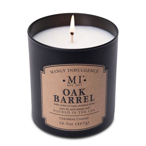 Manly Indulgence Classic Oak Barrel Scented Jar Candle, 16.5 oz, 60h ...