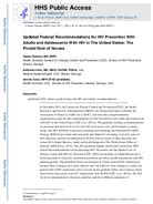 Recommendations for HIV Prevention with Adults and Adolescents with HIV ...