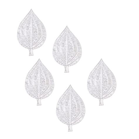 DHRUVS COLLECTION 5 Piece of 925 Silver Betel Leaf - Paan Ka Patta for ...