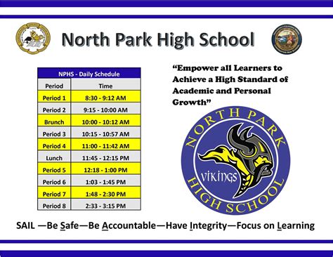 Bell Schedule – About Us – North Park High School