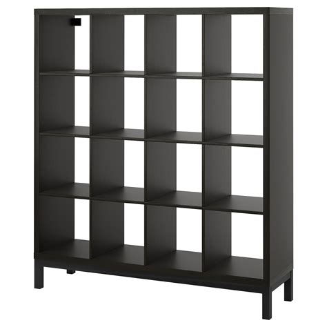 KALLAX shelving unit with underframe, black-brown/black, 147x164 cm ...