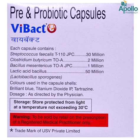 Vibact Capsule 10's Price, Uses, Side Effects, Composition - Apollo ...