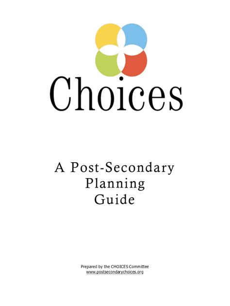 Fillable Online A Post-Secondary Planning Guide - ChoicesChoices is a ...