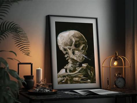 Skeleton Smoking A Cigarette Van Gogh