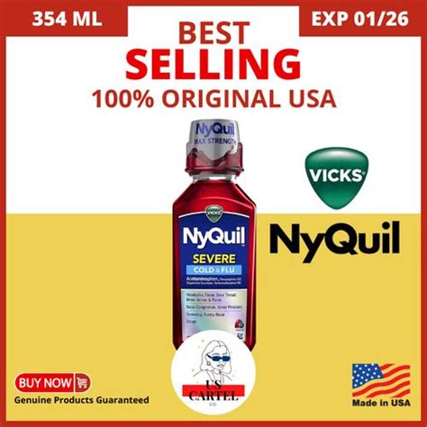 Jual VICKS NyQuil Severe Cough Cold Flu Max Strength Berry 12 FL OZ 354 ...