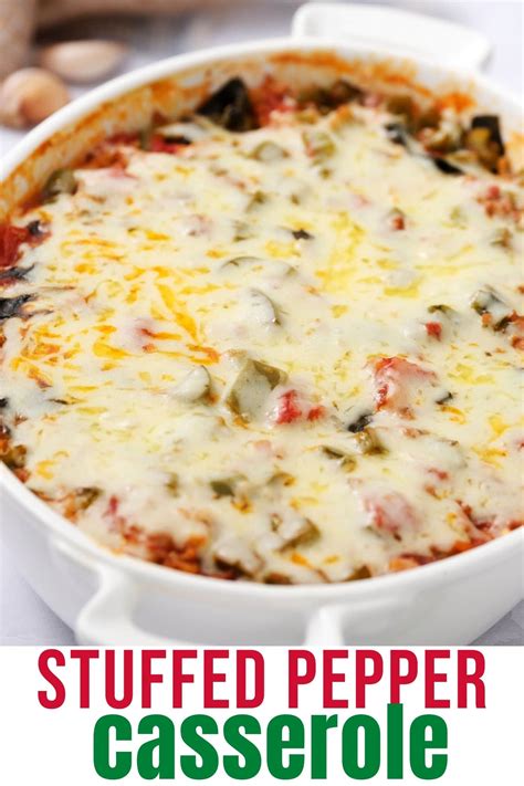 Unstuffed Bell Pepper Casserole with Ground Beef - Brooklyn Farm Girl