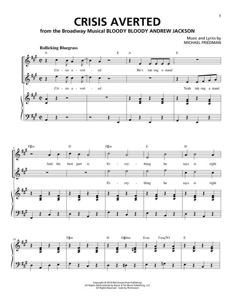 Crisis Averted by Michael Friedman Sheet Music for Piano & Vocal at ...