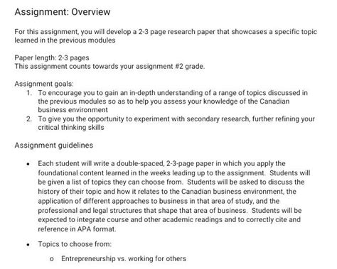 Image result for Assignment Overview