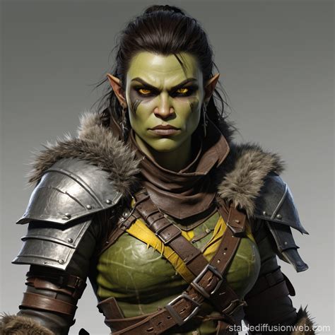 Female Half Orc Ranger | Stable Diffusion Online
