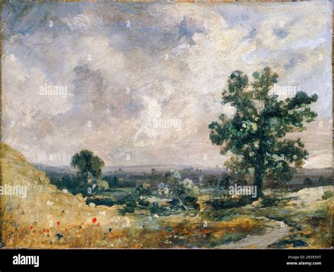 John Constable, English Landscape, painting in oil on cardboard before 1837 Stock Photo - Alamy