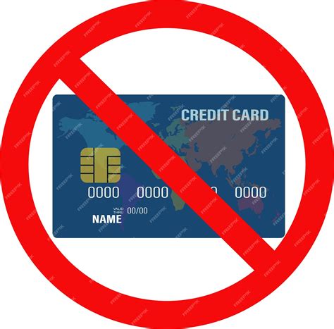 Premium Vector | Credit Card Not allowed No Credit Card Sign Credit ...